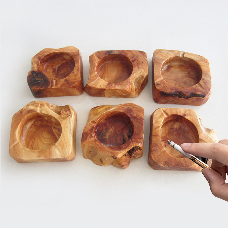 Office Table Accessories Unique - Natürliches unregelmäßiges Holz, einzigartiges Aschenbecher für