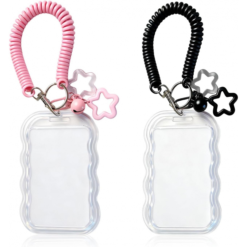 Tablet Cute Accessories - 2er-Pack Niedlicher Fotokartenhalter Schlüsselanhänger Kpop Fotokartenhalter,