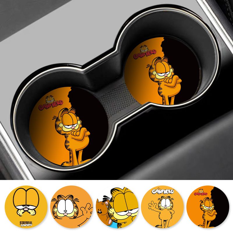 Tablet Accessories For Car - Cartoon Garfield Auto-Getränkeuntersetzer Universelle Rutschfeste Auto-Getränkehalter-Matte