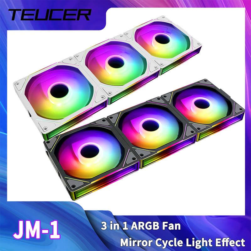 Tablet Accessories Aesthetic - TEUCER JM-1 Computergehäuselüfter ARGB Spiegelzyklus Lichteffekt