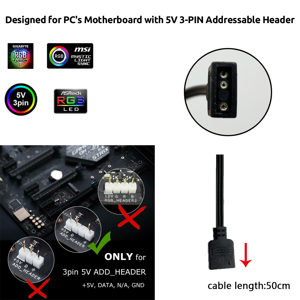 5V ARGB 3-Pin-Anschluss für As – Tablet Accessories Aesthetic Bewertung und Preis